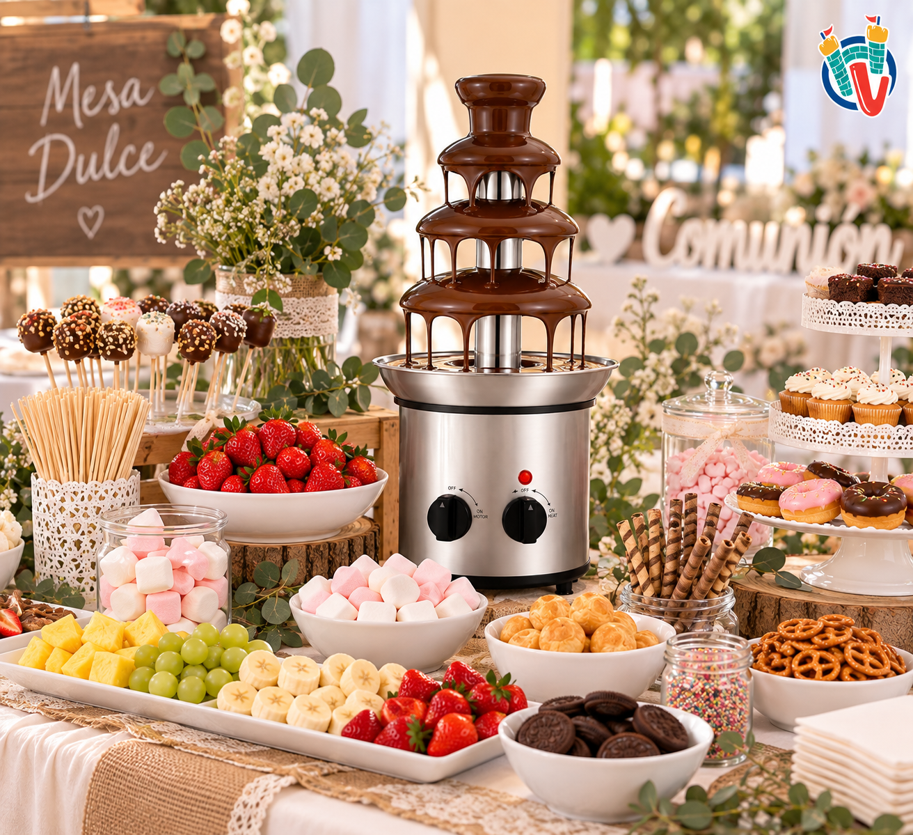 Cascada de chocolate para celebraciones
